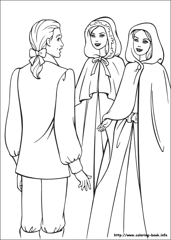Barbie as the Princess and the Pauper coloring picture