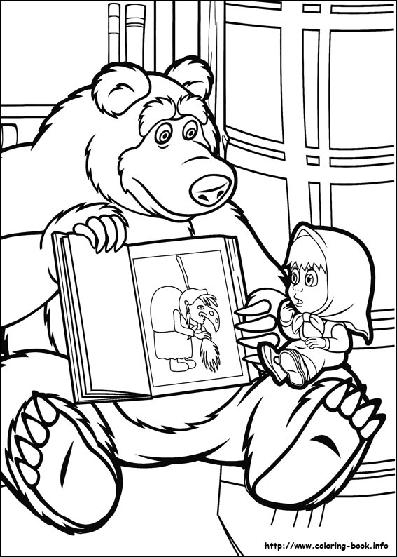 Masha and the Bear coloring picture