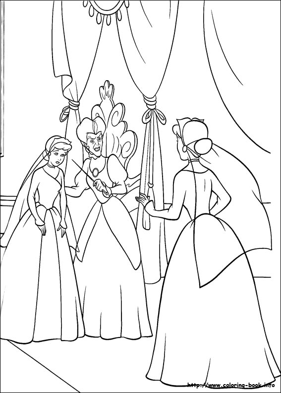 Cinderella coloring picture