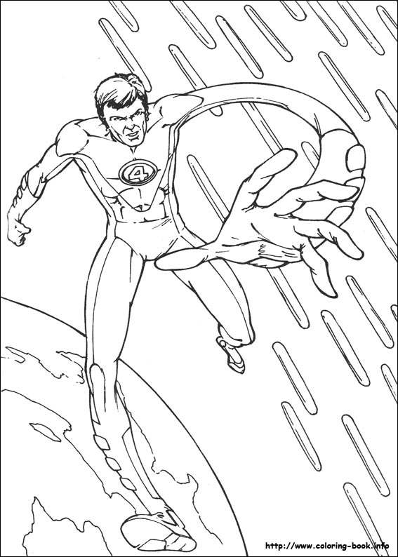 free printable fantastic four coloring pages