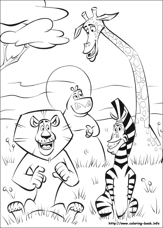 Madagascar 2 coloring picture