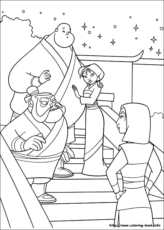 Mulan coloring picture