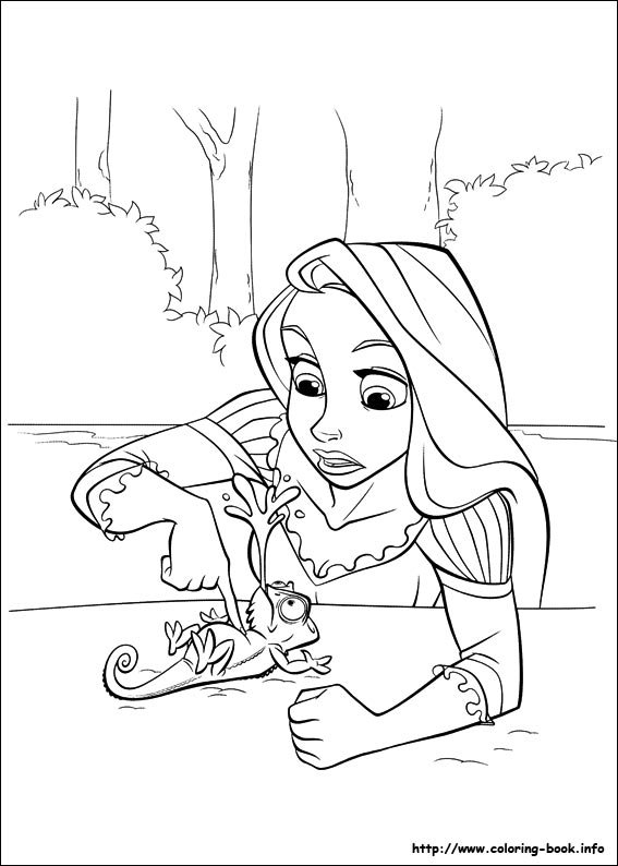 tangled coloring page maximus